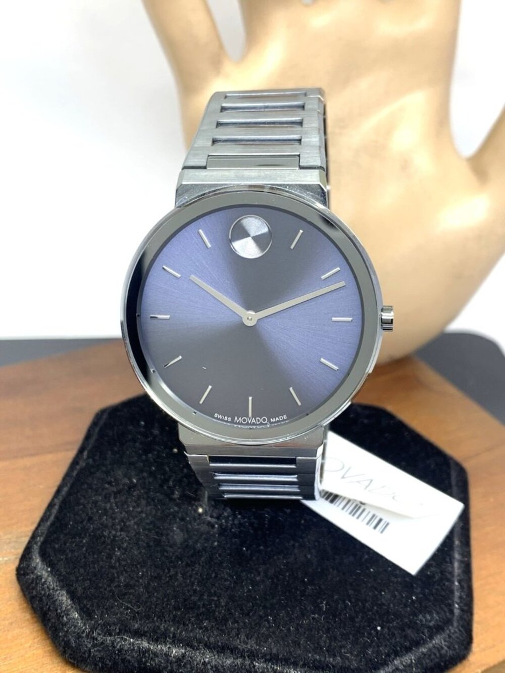 Movado Men's Watch 3601076 Bold Blue Dial Swiss Quartz Gray Stainless Steel 40mm